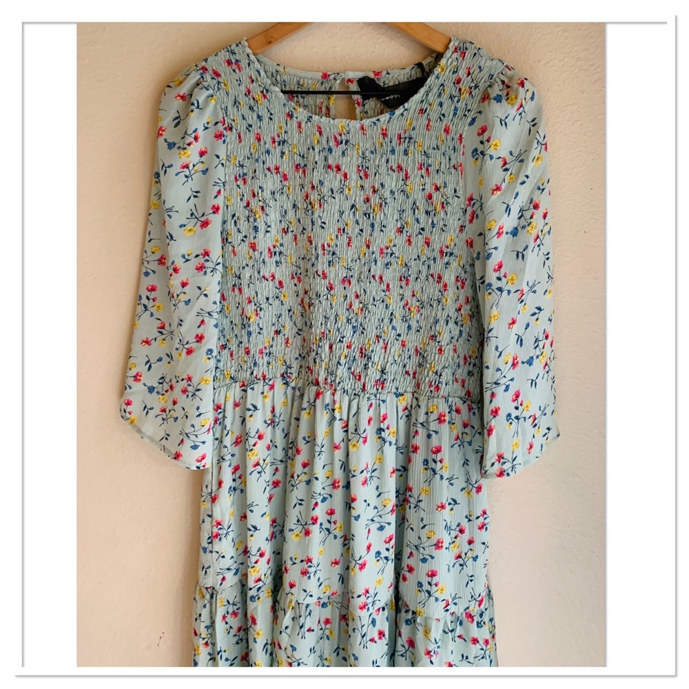 Code x Mode Floral Maxi Print Dress Green Red Multicolour Size Large - Picture 4 of 11